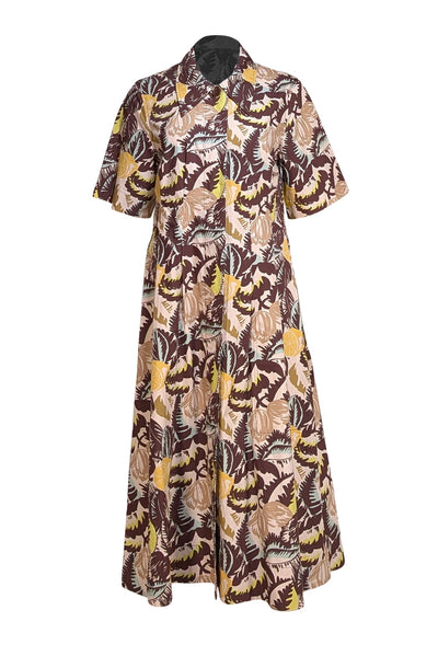 Toast - Beige, Brown, Green, & Yellow Lemon & Leaf Print Sz 10 - Current Boutique