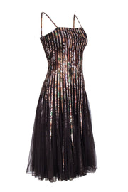 Current Boutique-Cache - Brown w/ Paisley Print Contrast Sleeveless Dress Sz 4