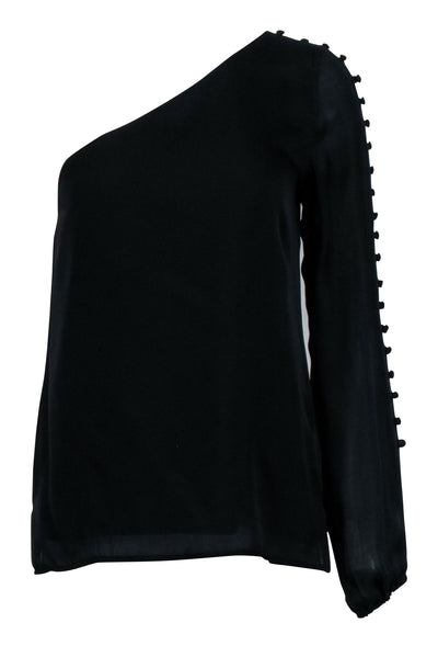 Current Boutique-Cami -Black Long Sleeve One Shoulder Shirt Sz S