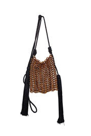 Current Boutique-Carolina Santo Domingo - Brown Resin "Luisella" Crossbody Bag w/ Tassels