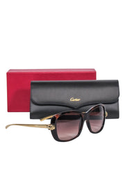 Current Boutique-Cartier - Brown Tortoise Sunglasses w/ Gold Legs