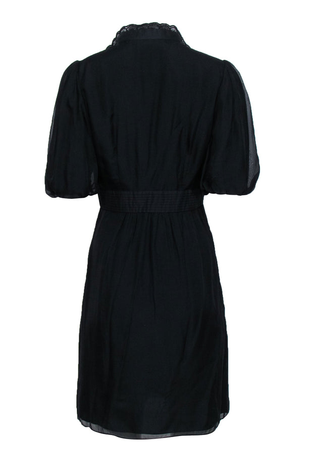 Current Boutique-Catherine Malandrino - Black Short Sleeve Knee Length Dress Sz 8