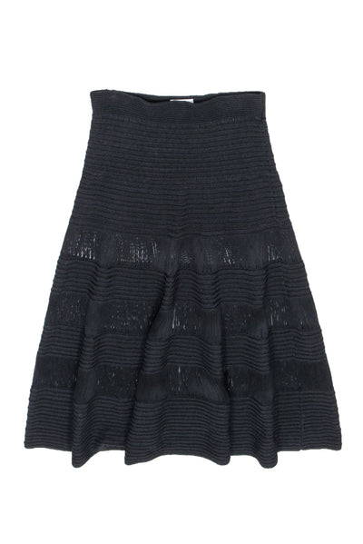 Current Boutique-Celine - Black Knit Midi Skirt Sz L