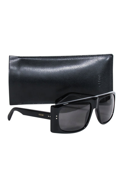 Current Boutique-Celine - Black Rectangular Large Sunglasses