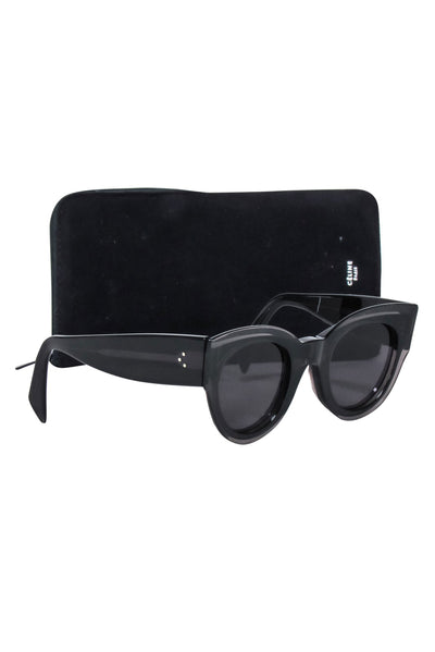 Current Boutique-Celine - Black Rounded Cat-Eye Sunglasses