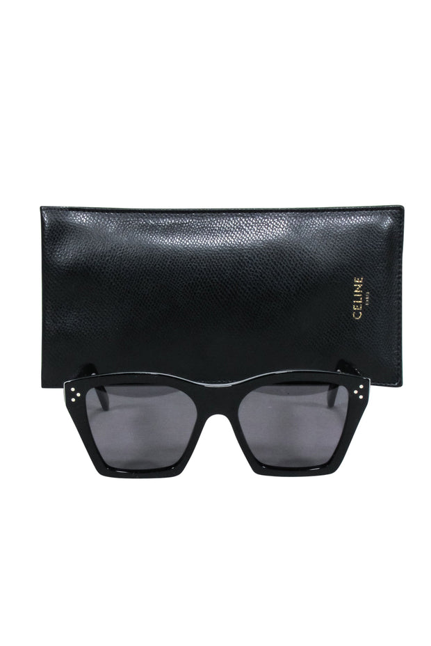 Current Boutique-Celine - Black Square Cat Eye Sunglasses