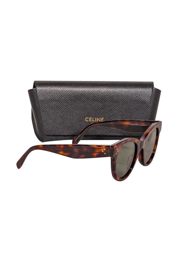 Current Boutique-Celine - Brown Tortoise Rounded Sunglasses