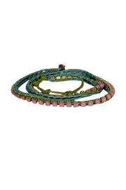 Current Boutique-Chan Luu - Green & Blue w/ Pink Gems Wrap Around Bracelet