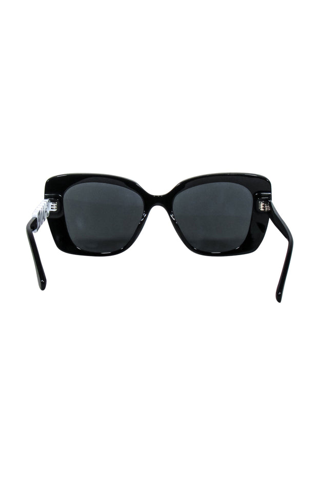 Current Boutique-Chanel - Black Frames w/ Bejeweled Chanel Leg Sunglasses