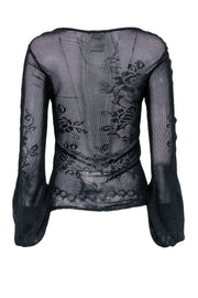 Current Boutique-Chanel - Black Sheer Knit Top Sz 4