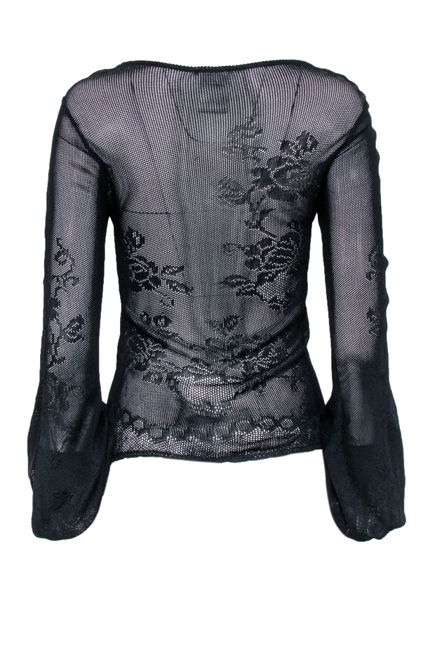 Current Boutique-Chanel - Black Sheer Knit Top Sz 4