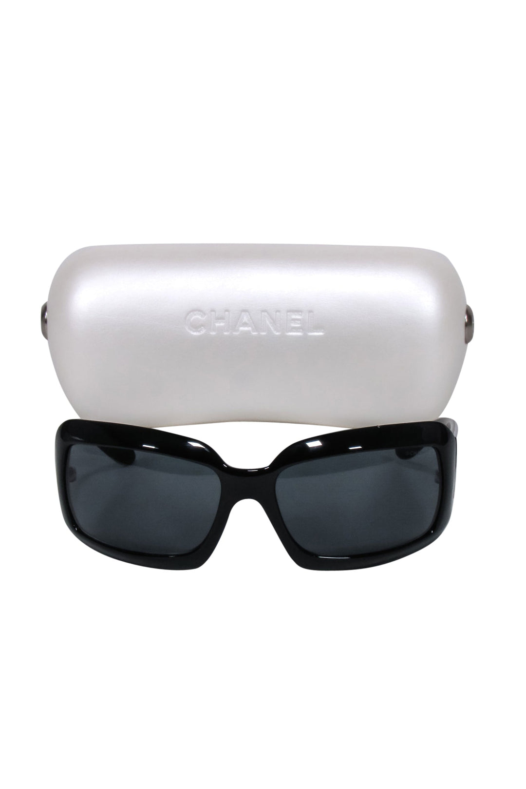 Chanel Sunglasses Eyewear Case Black Hard selling Case CC Logo Used [Only Case]