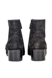 Current Boutique-Chanel - Black Suede Leather Toe Short Boots Sz 10