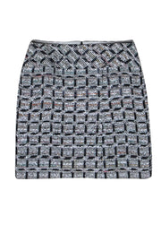 Current Boutique-Chanel - Black & White Tweed Slit Front Mini Skirt Sz 4