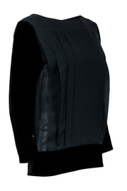 Current Boutique-Chanel - Black w/ Velvet Long Sleeves & Button Back Sz S/M