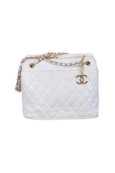 Current Boutique-Chanel - Ivory Quilted Leather Shoulder Bag