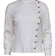 Chanel  Ivory Ribbed Knit Long Sleeve Side Button Top Sz 4