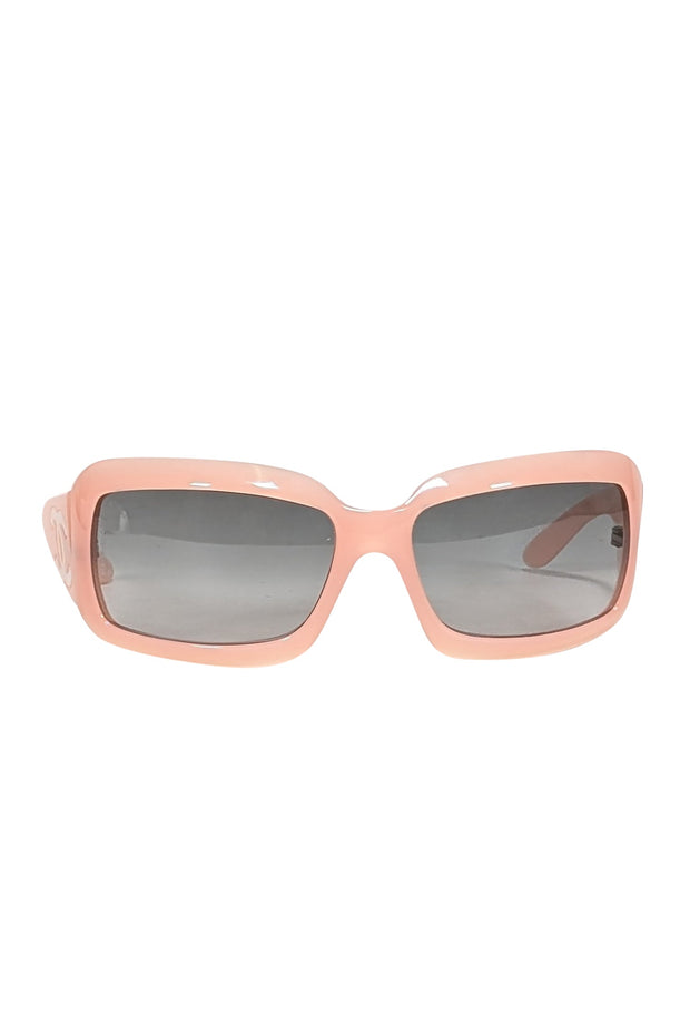 Current Boutique-Chanel - Pink Acrylic Frame w/ White Logo Side Detail Sunglasses