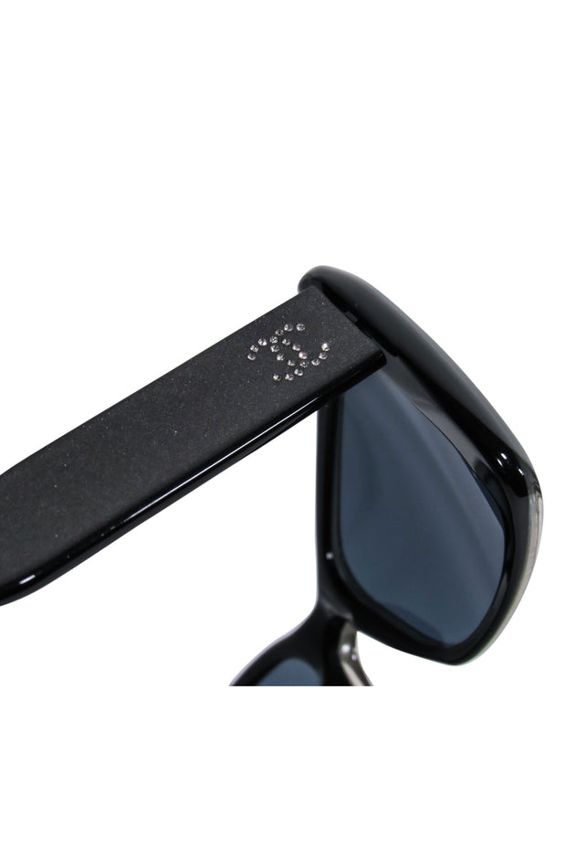 Current Boutique-Chanel - Silver & Black Star Rhinestone Detail Sunglasses