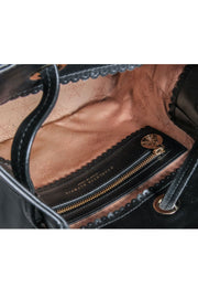 Current Boutique-Charlotte Olympia - Black Leather "Feline" Bucket Bag