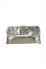 Current Boutique-Chloe - Gold Metallic Leather Long Clutch