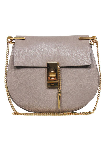 Current Boutique-Chloe - Motty Grey Grained Lambskin Drew Shoulder Bag