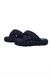 Current Boutique-Chloe - Navy Woven Braided "Kamy" Platform Slide Sandals Sz 7