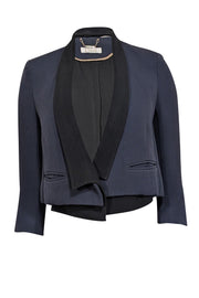 Current Boutique-Chloe - Navy w/ Black Lapel Cropped Blazer Sz M