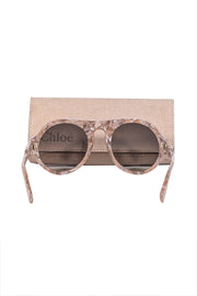 Current Boutique-Chloe - Pink Recycled Acetate Round Sunglasses