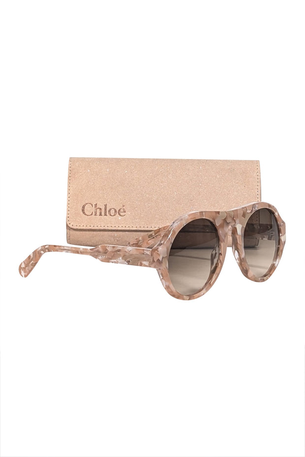 Current Boutique-Chloe - Pink Recycled Acetate Round Sunglasses