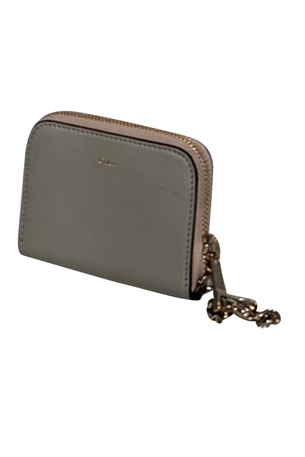 Current Boutique-Chloe - Sage Green & Black Small Leather Wallet