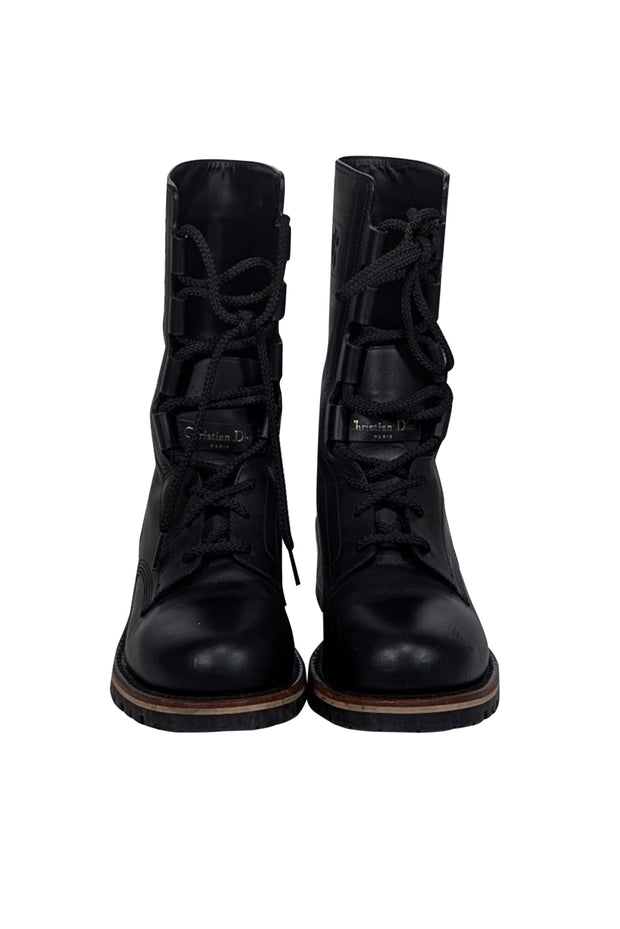 Current Boutique-Christian Dior - Black Calfskin Quest 35mm Short Boots Sz 8