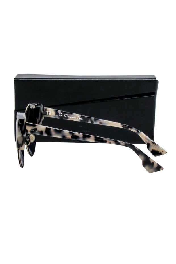 Current Boutique-Christian Dior - Black & Cream Tortoise Cat Eye Sunglasses