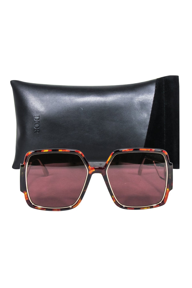 Current Boutique-Christian Dior - Brown Tortoise Oversized Sunglasses