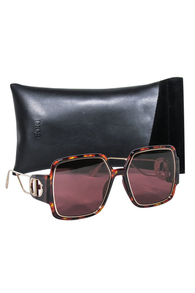 Current Boutique-Christian Dior - Brown Tortoise Oversized Sunglasses