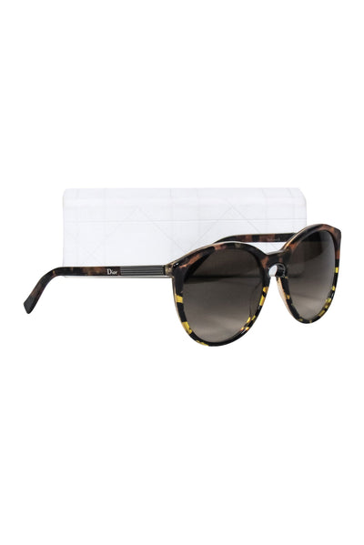 Christian Dior - Brown Tortoise Round Frame Sunglasses