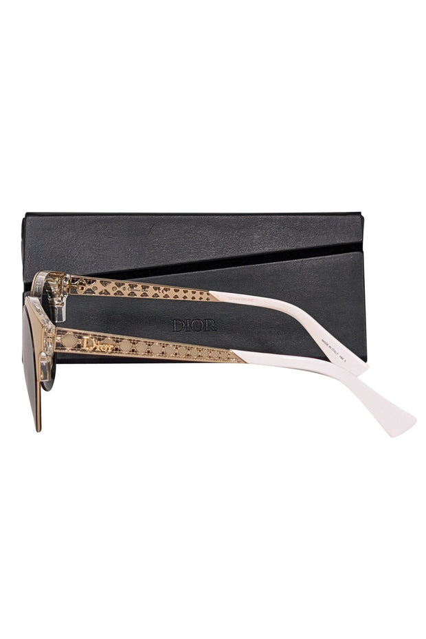 Current Boutique-Christian Dior - Gold & White Sunglasses