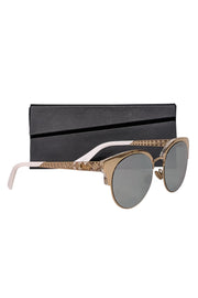 Current Boutique-Christian Dior - Gold & White Sunglasses