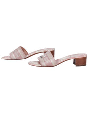 Current Boutique-Christian Dior - Pink & White "Dway" Mule Heels Sz 6