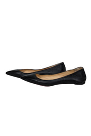 Current Boutique-Christian Louboutin - Black Leather Pointed Toe Flats Sz 9