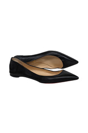 Current Boutique-Christian Louboutin - Black Leather Pointed Toe Flats Sz 9