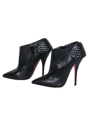 Current Boutique-Christian Louboutin - Black Leather Pointed Toe Heeled Short Boots Sz 7