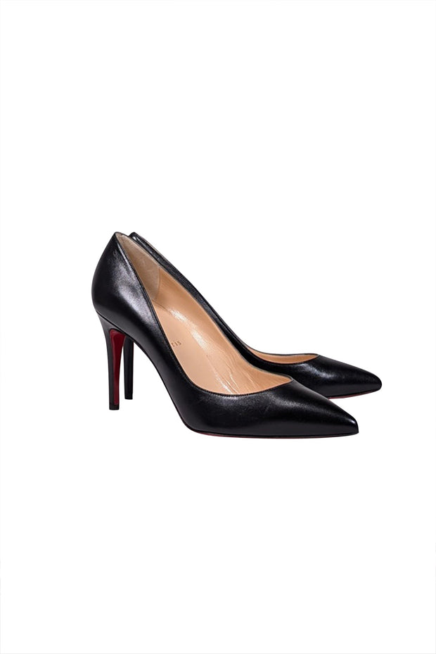 Current Boutique-Christian Louboutin - Black Leather Pointed Toe Pumps Sz 11