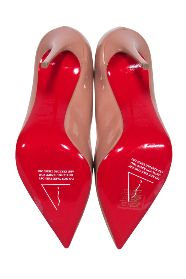 Current Boutique-Christian Louboutin - Nude Patent Leather “Hot Chick 100” Pumps Sz 6.5