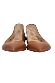 Current Boutique-Christian Louboutin - Tan Leather Pointed Toe Flats Sz 7