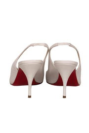 Current Boutique-Christian Louboutin - White Leather "Claire" Sling Pumps Sz 9.5