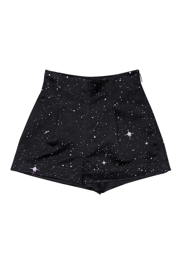 Current Boutique-Christopher Kane - Black Star Print Satin Shorts Sz 4