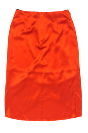 Current Boutique-Cinq a Sept - Blood Orange "Emma Bow" Silk Skirt Sz 8