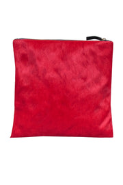 Current Boutique-Clare V. - Red Calf Hair Zipper Clutch
