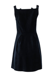 Current Boutique-Claudie Pierlot - Navy Velvet Tie Strap Dress Sz 4